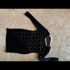 Cynthia steffe velvet and beaded black dress, size Large, NWOT